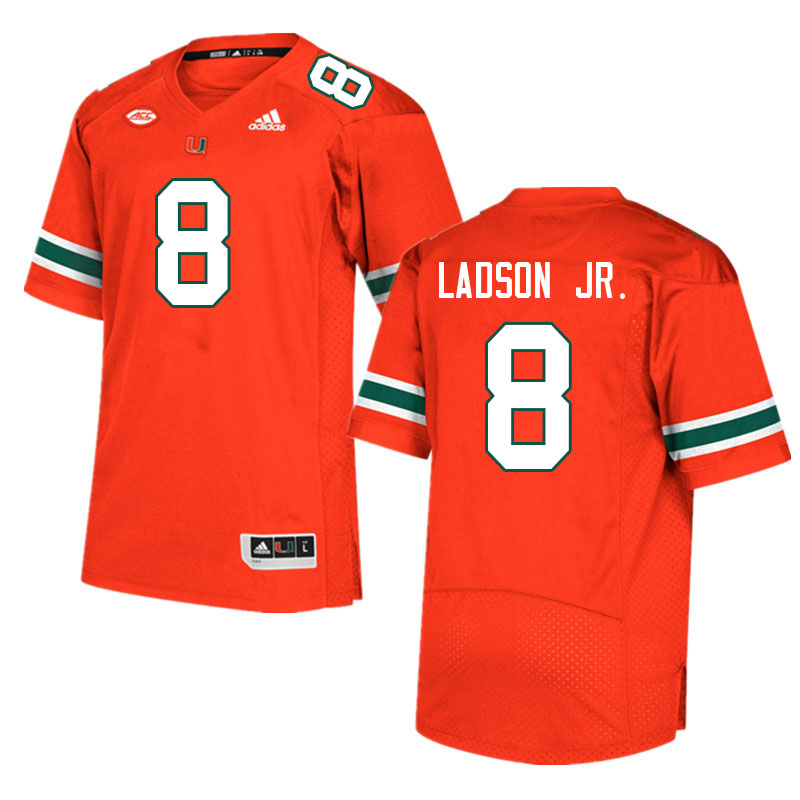Men #8 Frank Ladson Jr. Miami Hurricanes College Football Jerseys Sale-Orange